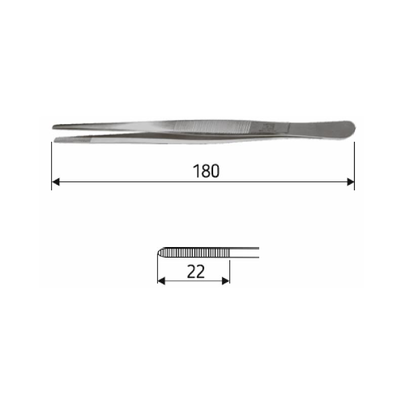 Пінцет анатомічний 18 см, J-16-016.